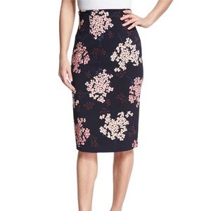 REBECCA TAYLOR
Phlox Floral-Print High-Waist Skirt, Navy